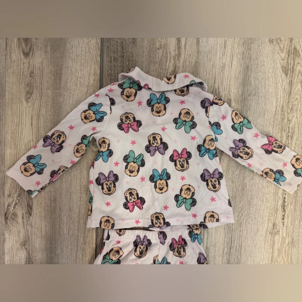 Disney Minnie Mouse Kids Pajama Set - Pink and White